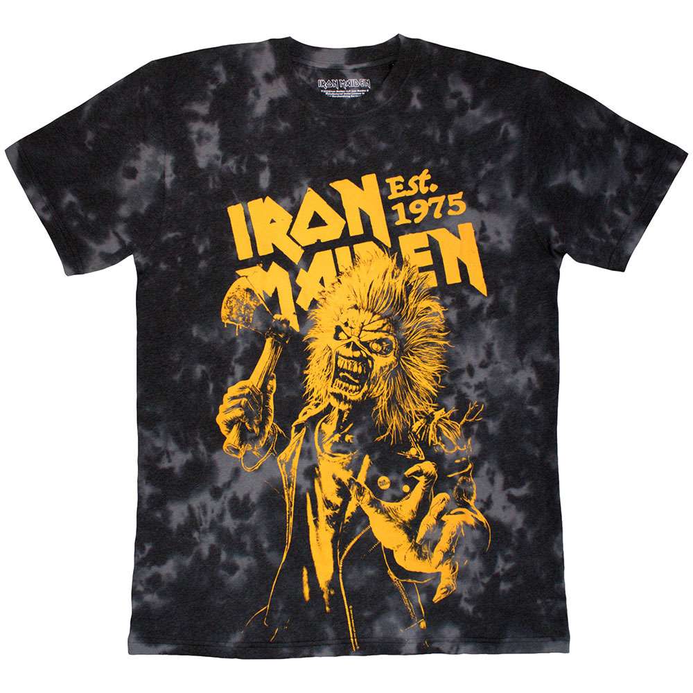 Iron Maiden - Est. 1975 Axe Eddie Heren Tshirt - Zwart